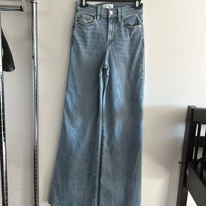 Frame Denim Light Blue Flare & Wide Leg Jeans